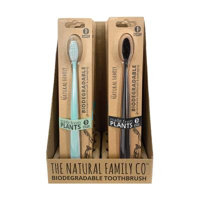 The Natural Family Co. Bio Toothbrush Pastel Mixed x 8 Display (contains: Up To 5 Different Pastel Colours - Supplied at Random)